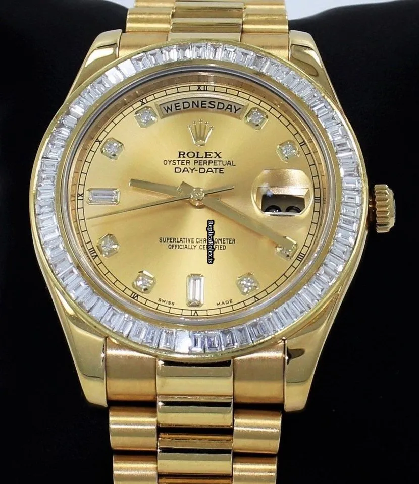 Top Replica Rolex Day-date II 218238 Automatic Movement 41mm Yellow Gold Case Mens/unisex Watch - Image 2