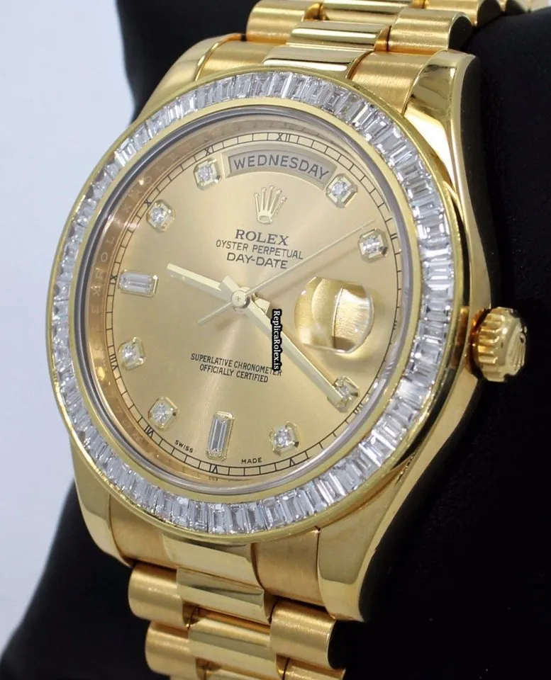 Top Replica Rolex Day-date II 218238 Automatic Movement 41mm Yellow Gold Case Mens/unisex Watch - Image 3