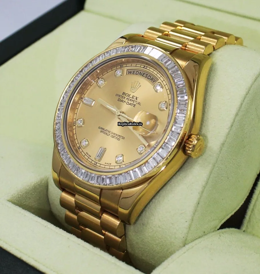 Top Replica Rolex Day-date II 218238 Automatic Movement 41mm Yellow Gold Case Mens/unisex Watch - Image 4