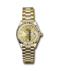 Superior Replicas Rolex Lady-datejust 279178 Caliber 2236 Automatic Movement 28mm Yellow Gold Case Womens Watch