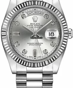 Aaa Fake Rolex Day-date II 218239 Caliber 3156 Automatic Movement 41mm White Gold Case Mens/unisex Watch