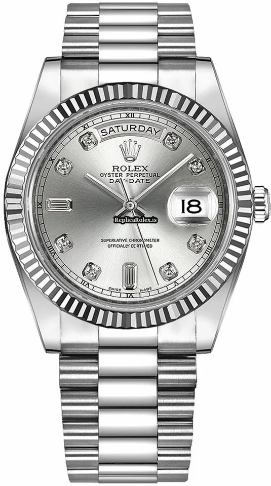 Aaa Fake Rolex Day-date II 218239 Caliber 3156 Automatic Movement 41mm White Gold Case Mens/unisex Watch