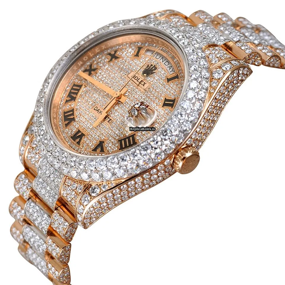 Cheap Replica Rolex Day-date II Self Winding Automatic 41mm Rose Gold Case Mens/unisex Watch - Image 3