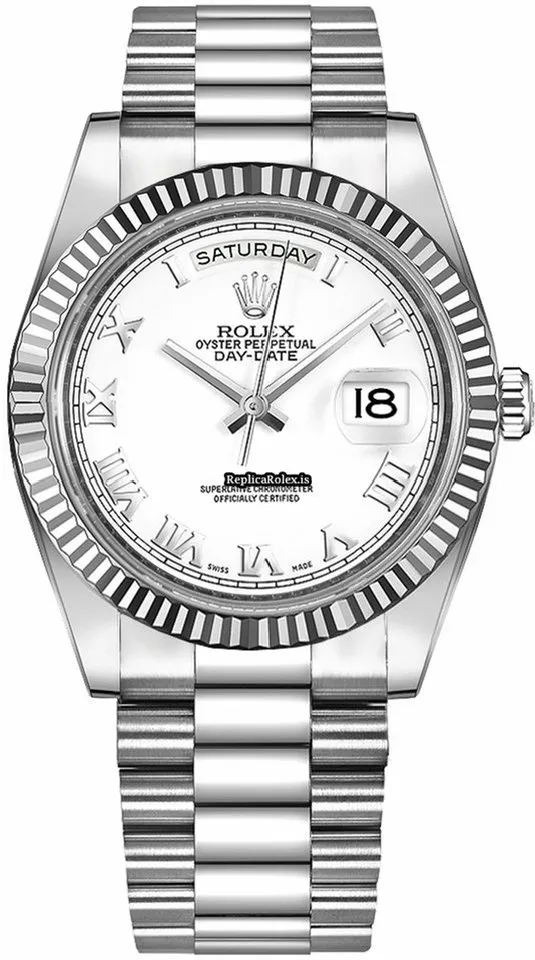 Attractive Copies Rolex Day-date II 218239 Caliber 3156 Automatic Movement 41mm White Gold Case Mens/unisex Watch