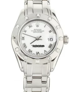 Incredible Replica Rolex Pearlmaster 69319 Automatic Movement 29mm White Gold Case Womens Watch