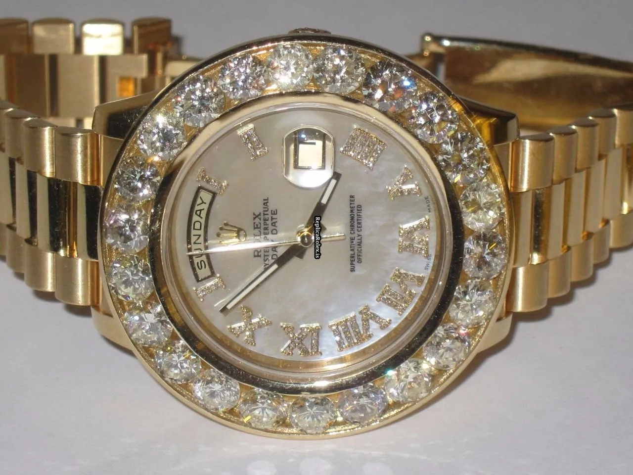 Incredible Replica Rolex Day-date II Self Winding Automatic 41mm Yellow Gold Case Mens/unisex Watch