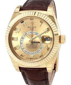 Affordable Fake Rolex Sky-dweller 326138 Caliber 9001 Automatic Movement 42mm Yellow Gold Case Mens/unisex Watch
