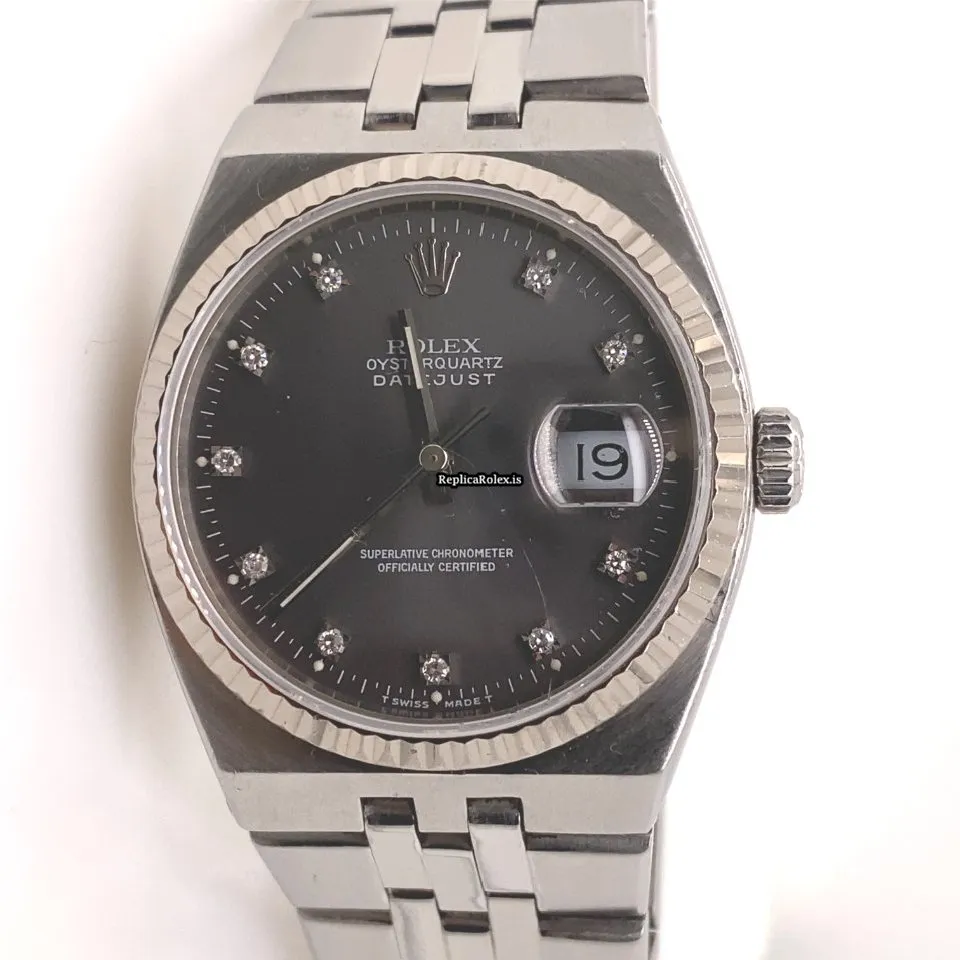 Swiss Replicas Rolex Datejust Oysterquartz 17014 Caliber 5035 Quartz Movement 36mm Steel Case Mens/unisex Watch