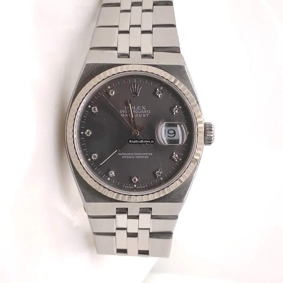 Swiss Replicas Rolex Datejust Oysterquartz 17014 Caliber 5035 Quartz Movement 36mm Steel Case Mens/unisex Watch - Image 2