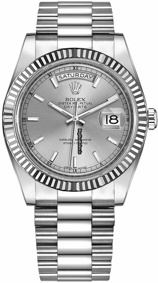 1:1 Fake Rolex Day-date II 218239 Caliber 3156 Automatic Movement 41mm White Gold Case Mens/unisex Watch