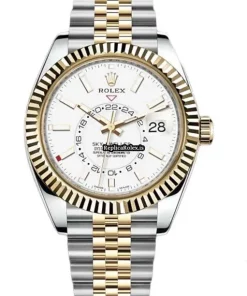 Good Fake Rolex Sky-dweller 326933 Caliber 9001 Automatic Movement 42mm Gold/steel Case Mens/unisex Watch