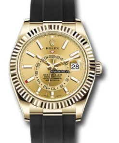 Cool Copies Rolex Sky-dweller 326238 Caliber 9001 Automatic Movement 42mm Yellow Gold Case Mens/unisex Watch