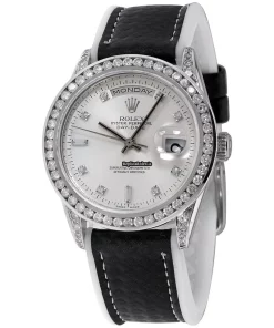 Fabulous Fake Rolex Day-date Self Winding Automatic 36mm White Gold Case Mens/unisex Watch