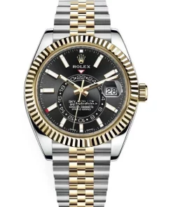 Incredible Copies Rolex Sky-dweller 326933 Caliber 9001 Automatic Movement 42mm Gold/steel Case Mens/unisex Watch