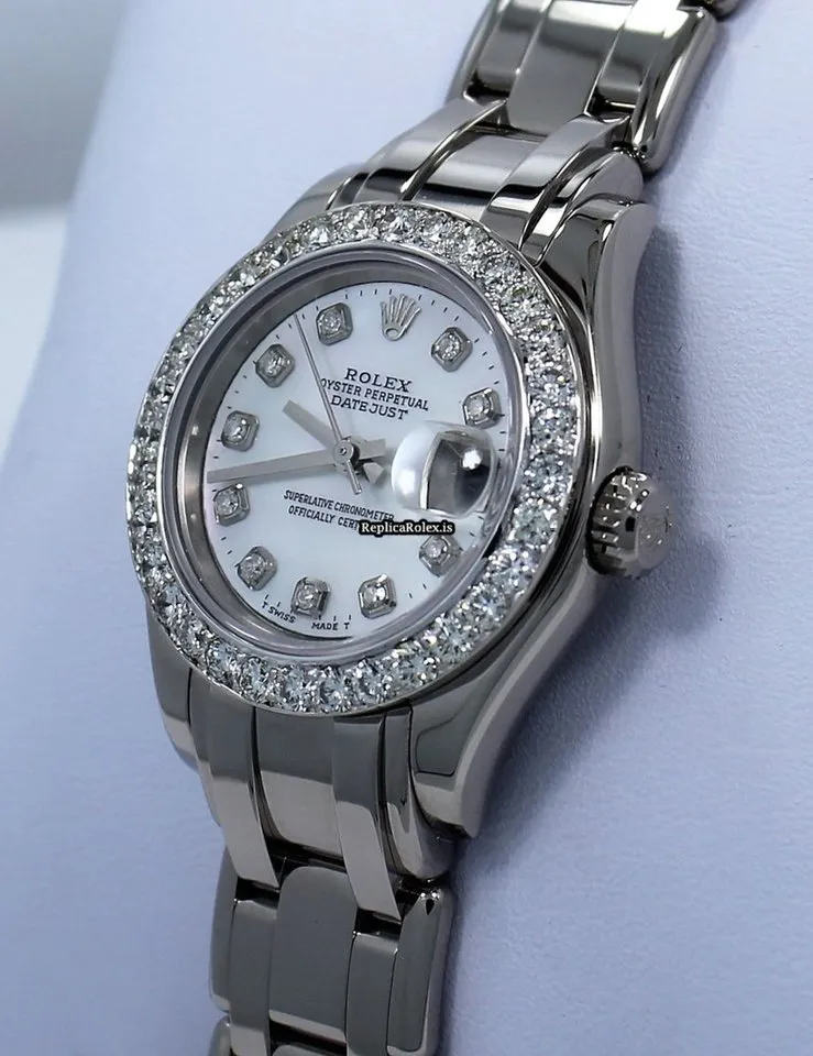 Recommend Replica Rolex Lady-datejust Pearlmaster 80319 Automatic Movement 29mm White Gold Case Womens Watch - Image 3