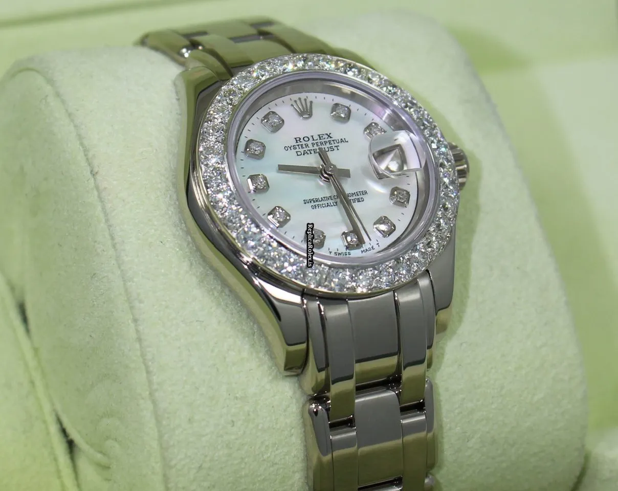 Recommend Replica Rolex Lady-datejust Pearlmaster 80319 Automatic Movement 29mm White Gold Case Womens Watch - Image 5