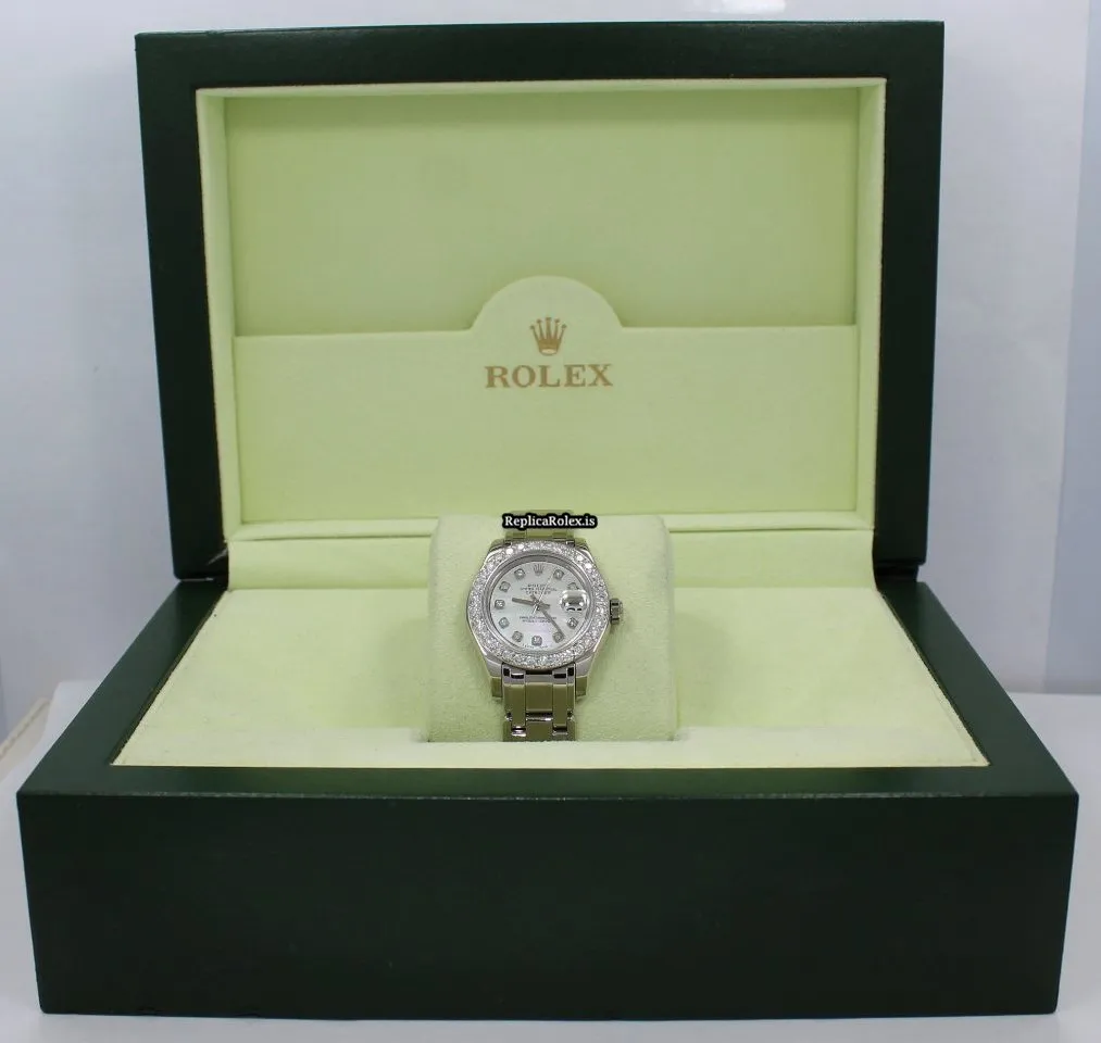 Recommend Replica Rolex Lady-datejust Pearlmaster 80319 Automatic Movement 29mm White Gold Case Womens Watch - Image 8