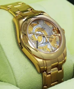Reliable Fake Rolex Pearlmaster 81208 Automatic Movement 34mm Yellow Gold Case Womens Watch