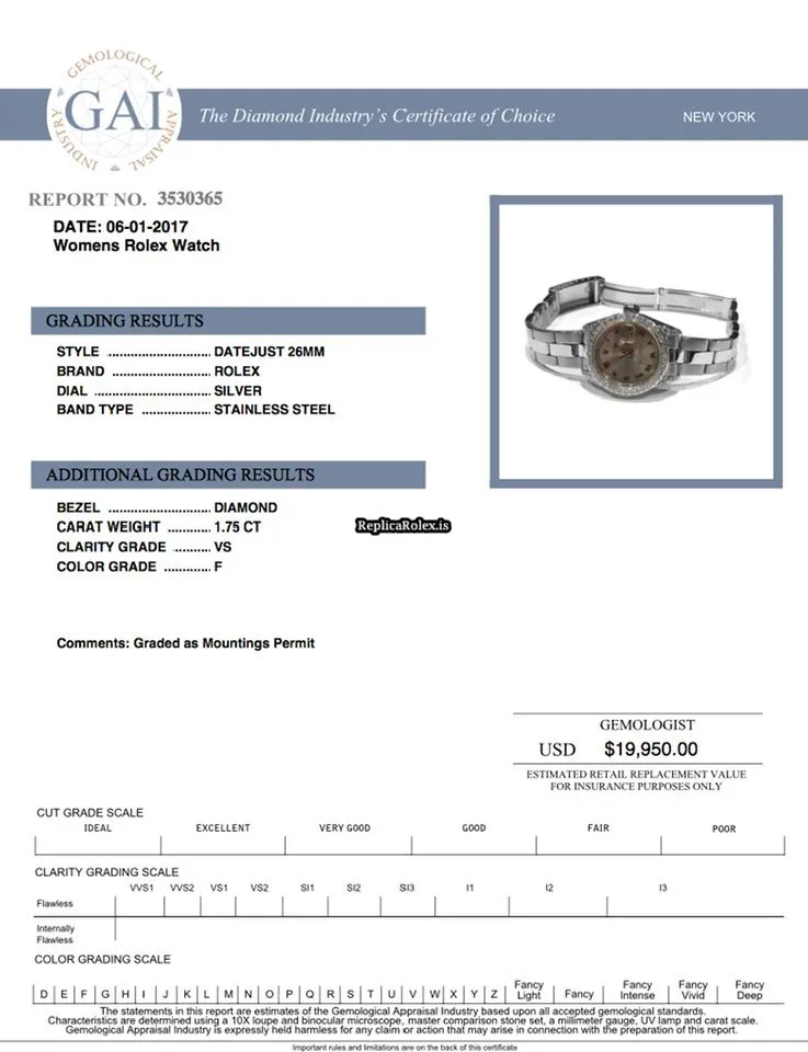 Quality Fakes Rolex Datejust Self Winding Automatic 26mm Steel Case Womens Watch - Image 2