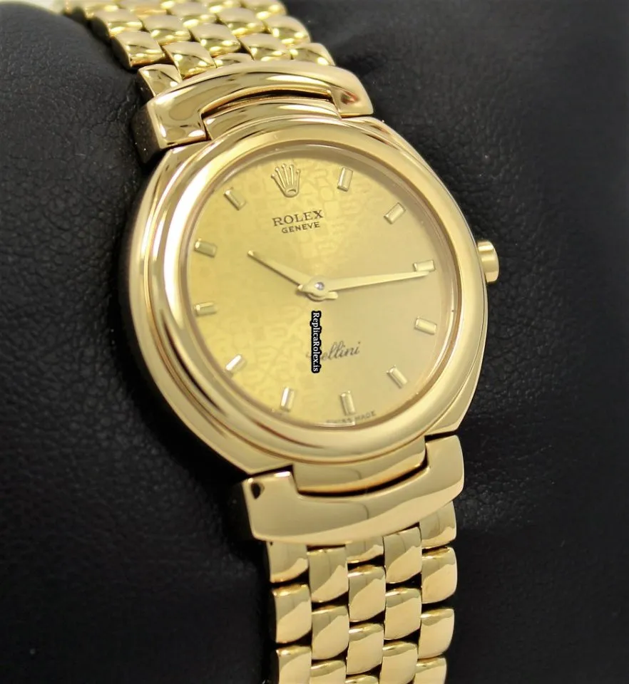 Recommend Replica Rolex Cellini 6621 Quartz Movement 26mm Yellow Gold Case Womens Watch - Image 4