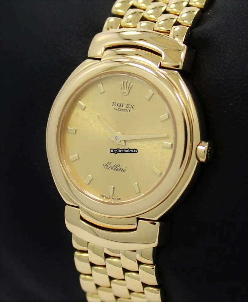 Recommend Replica Rolex Cellini 6621 Quartz Movement 26mm Yellow Gold Case Womens Watch - Image 5