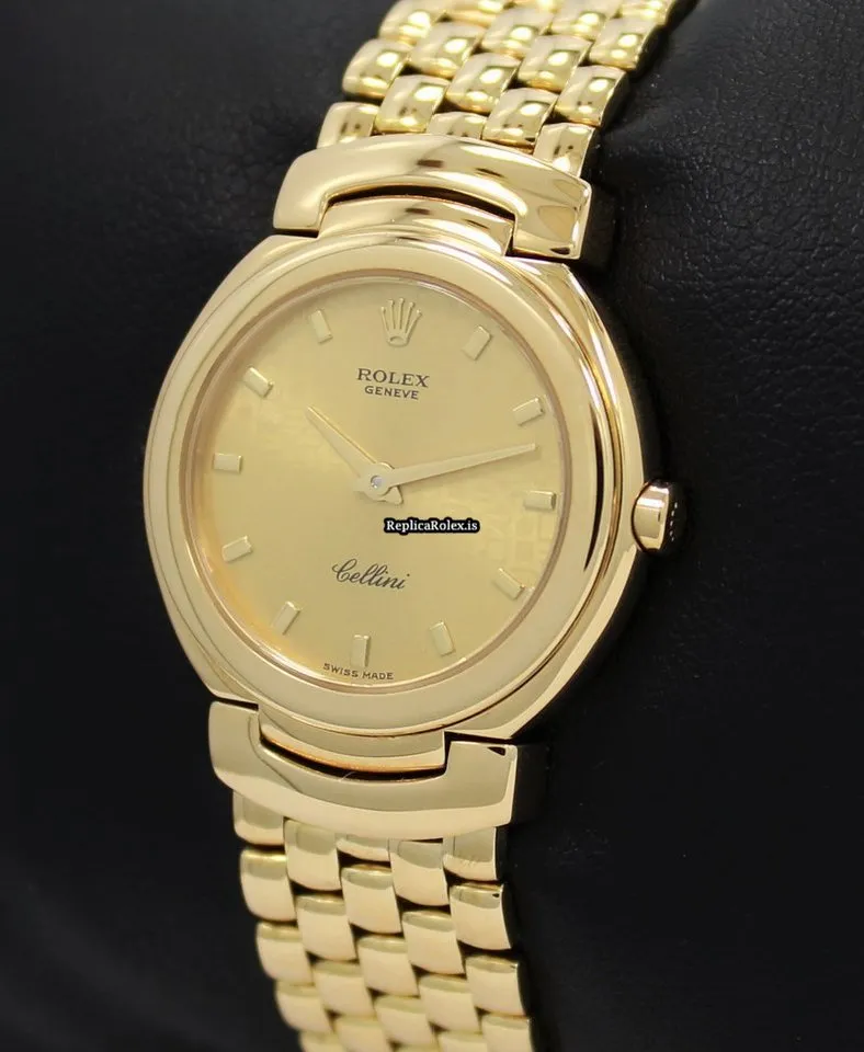 Recommend Replica Rolex Cellini 6621 Quartz Movement 26mm Yellow Gold Case Womens Watch - Image 6