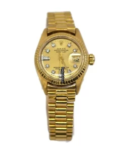 Design Fake Rolex Lady-datejust 6917 Caliber 2135 Automatic Movement 26mm Yellow Gold Case Womens Watch