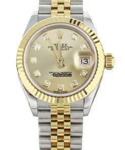 Design Replica Rolex Lady-datejust 279173 Automatic Movement 28mm Gold/steel Case Womens Watch