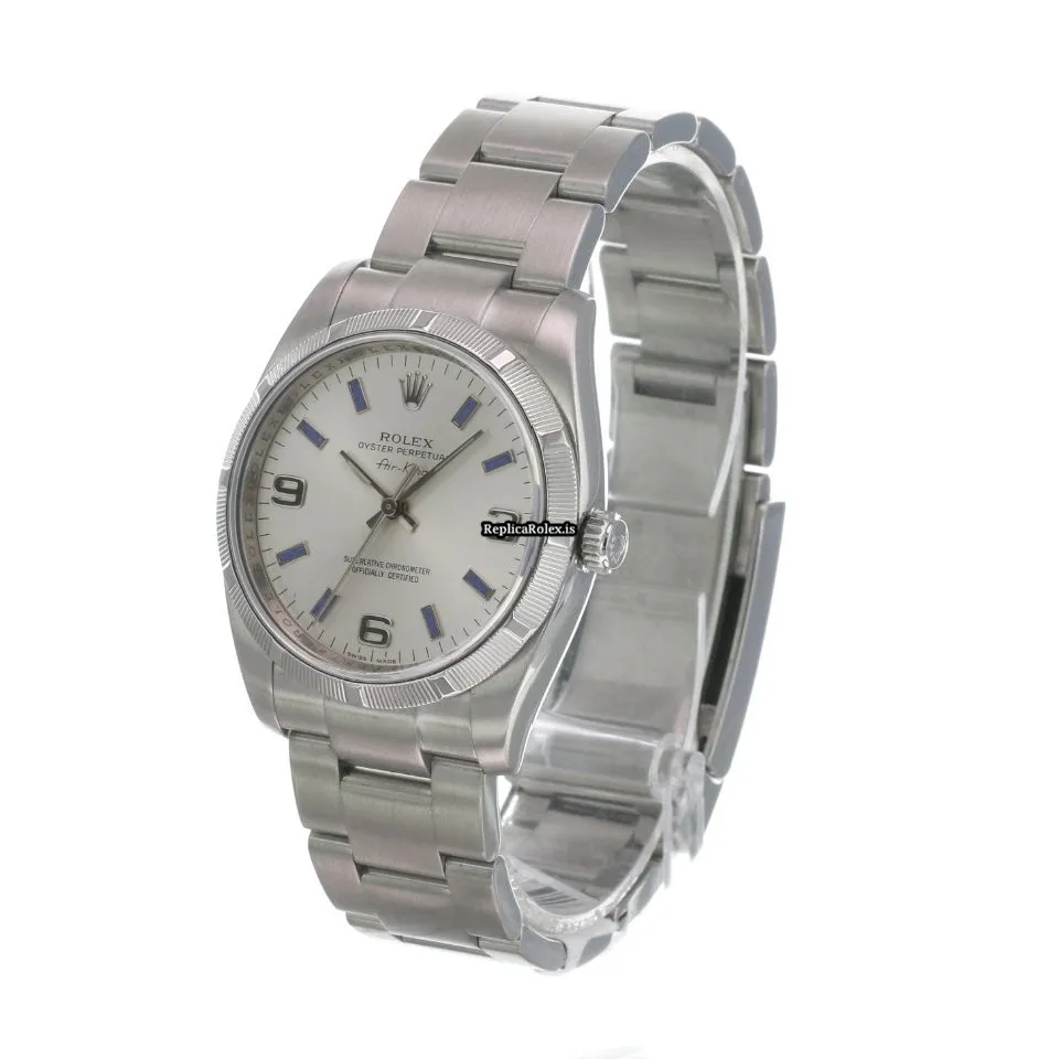 Incredible Fake Rolex Air King 114210 Caliber 3130 Automatic Movement 34x26mm Steel Case Mens/unisex Watch - Image 4