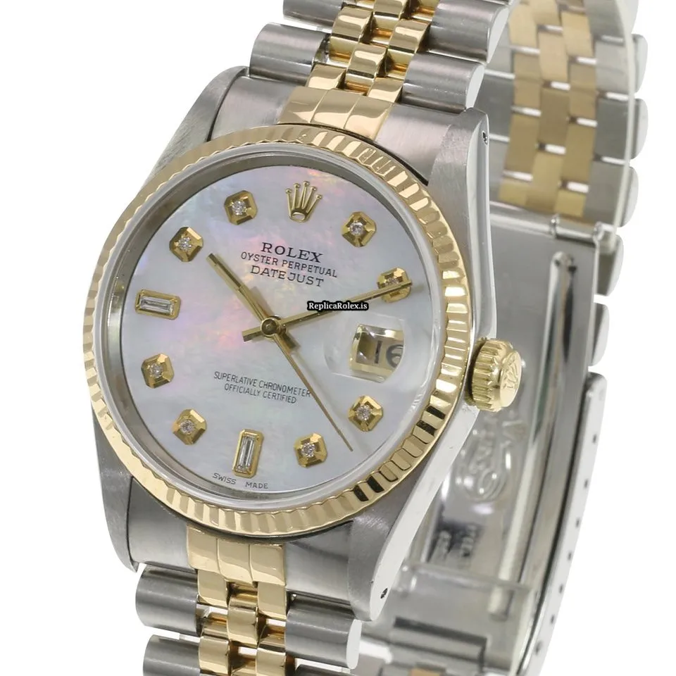 Amazing Fake Rolex Datejust 16233 Caliber 3135 Automatic Movement 36mm Gold/steel Case Mens/unisex Watch - Image 2