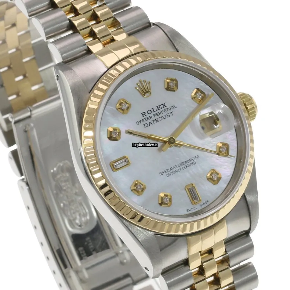 Amazing Fake Rolex Datejust 16233 Caliber 3135 Automatic Movement 36mm Gold/steel Case Mens/unisex Watch - Image 3