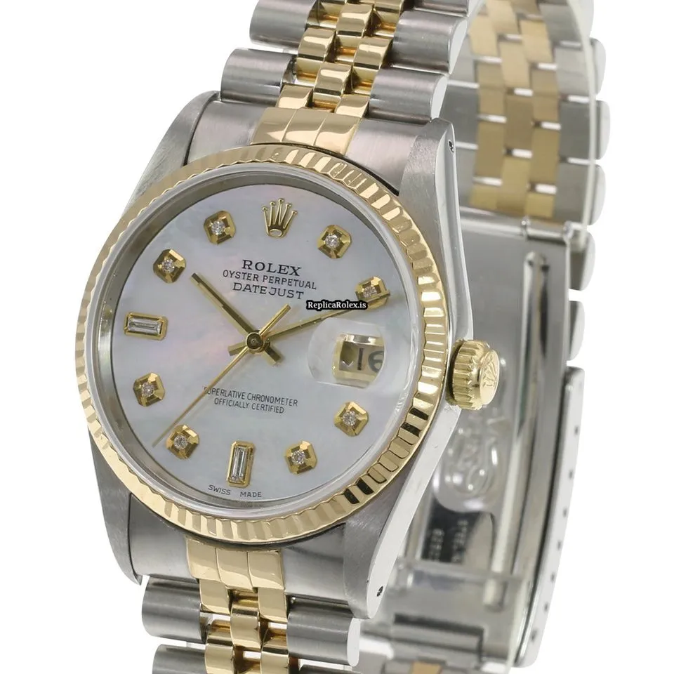 Amazing Fake Rolex Datejust 16233 Caliber 3135 Automatic Movement 36mm Gold/steel Case Mens/unisex Watch - Image 4