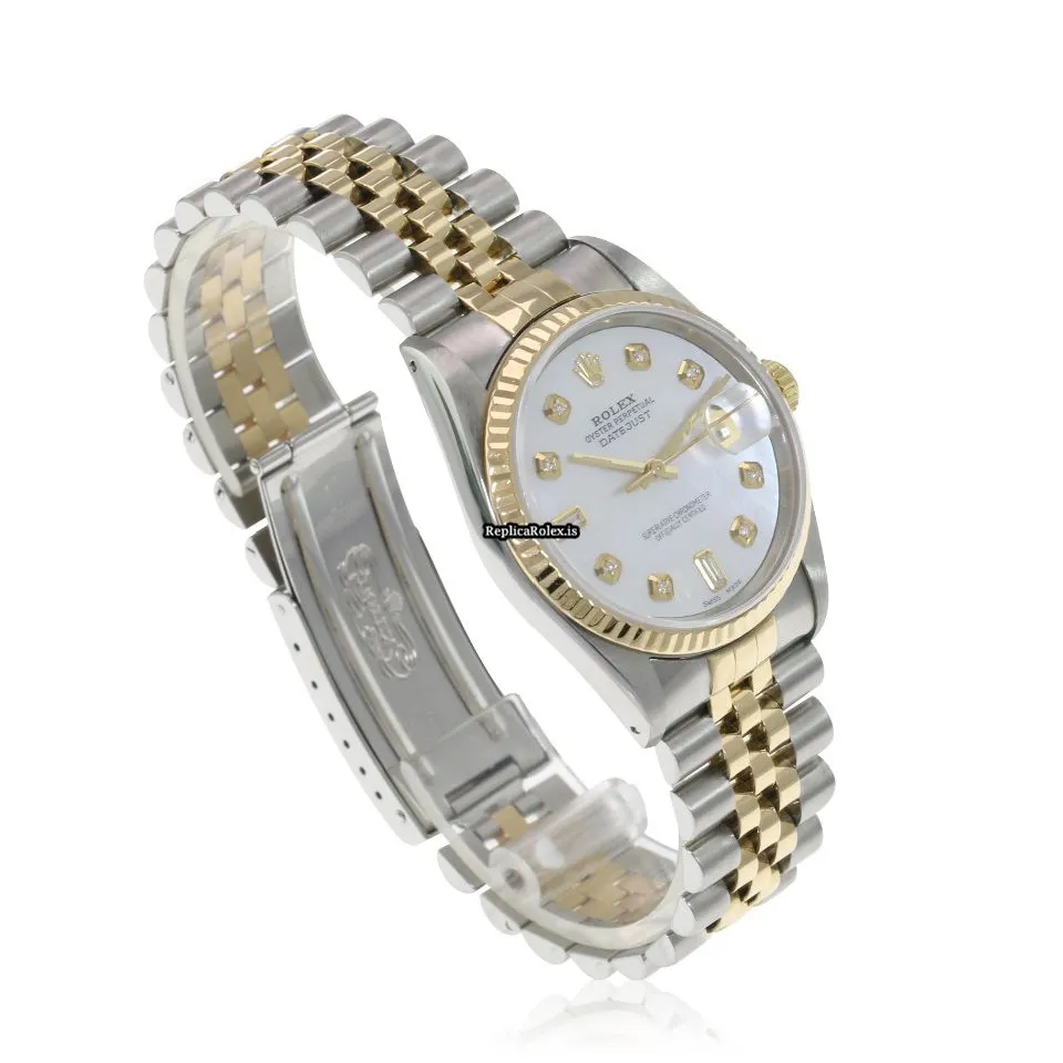 Amazing Fake Rolex Datejust 16233 Caliber 3135 Automatic Movement 36mm Gold/steel Case Mens/unisex Watch - Image 6