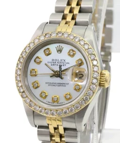 Suitable Fake Rolex Lady-datejust 69173 Caliber 2135 Automatic Movement 26mm Gold/steel Case Womens Watch