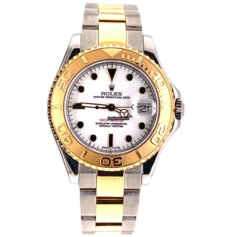 Unique Fake Rolex Yacht-master 168623 Caliber 2235 Automatic Movement 35mm Gold/steel Case Mens/unisex Watch