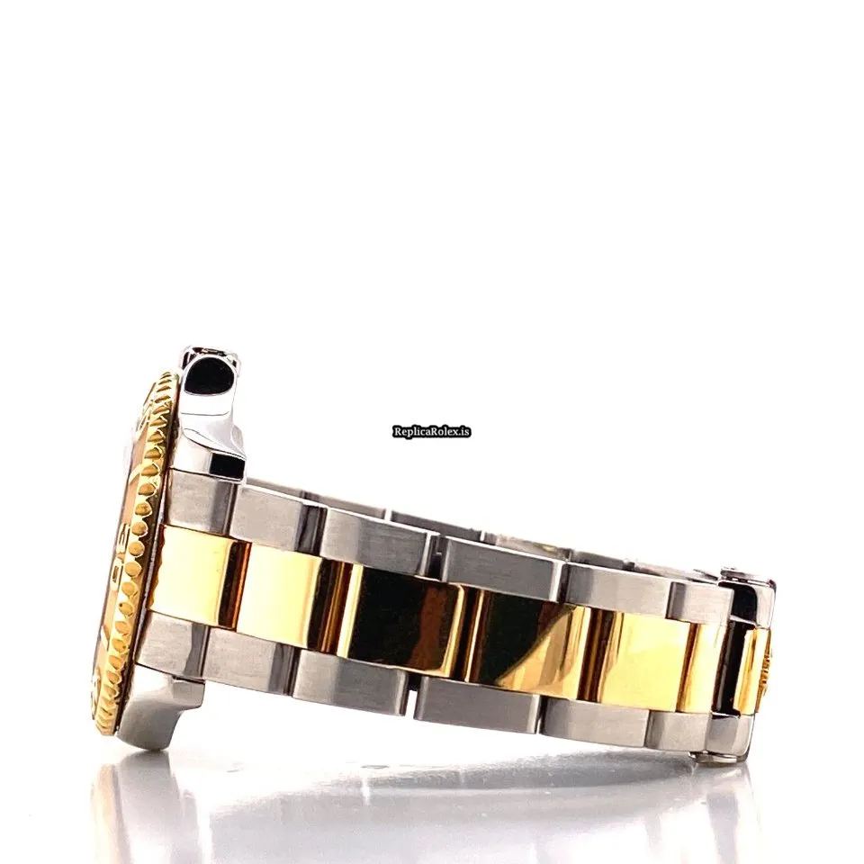 Unique Fake Rolex Yacht-master 168623 Caliber 2235 Automatic Movement 35mm Gold/steel Case Mens/unisex Watch - Image 3