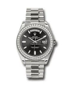 Pleasing Replica Rolex Day-date 40 228349rbr Caliber 3255 Automatic Movement 40mm White Gold Case Mens/unisex Watch