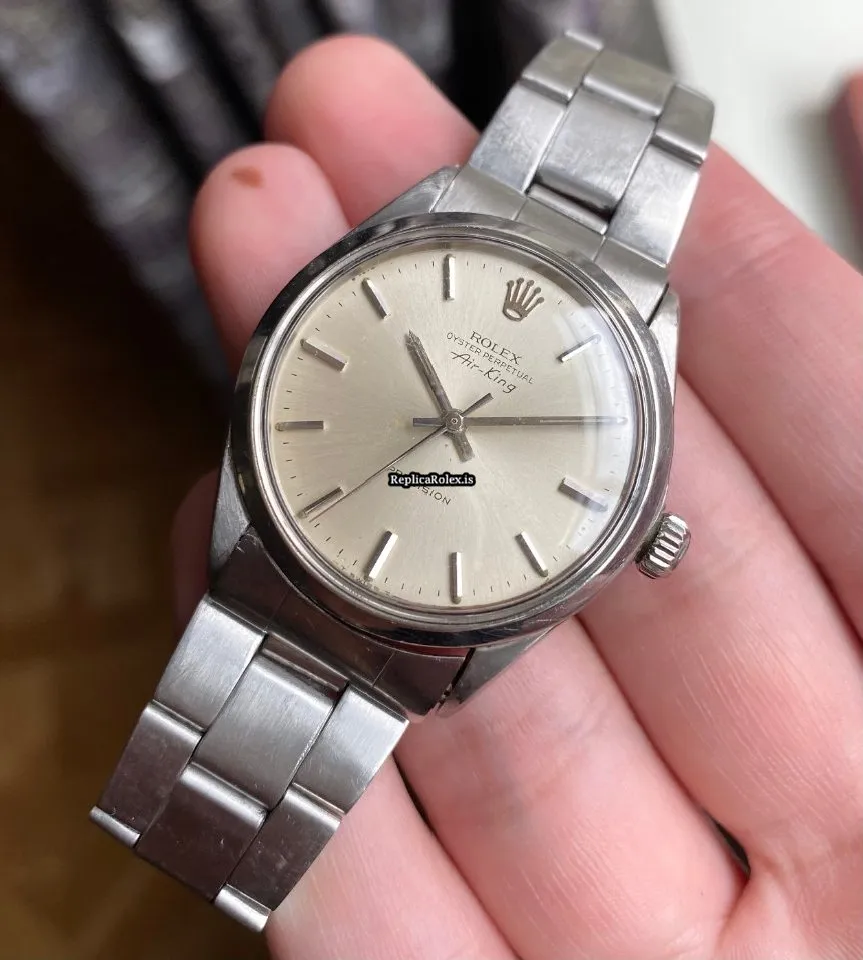 Fabulous Replica Rolex Air King Precision 5500 Caliber 1520 Automatic Movement 34mm Steel Case Mens/unisex Watch - Image 4