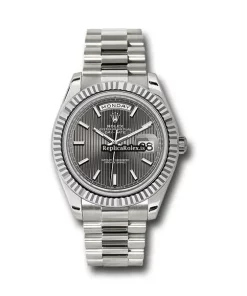 Stylish Fakes Rolex Day-date 40 228239 Caliber 3255 Automatic Movement 40mm White Gold Case Mens/unisex Watch
