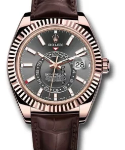Neat Replica Rolex Sky-dweller 326135 Caliber 9001 Automatic Movement 42mm Rose Gold Case Mens/unisex Watch