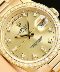 Wonderful Fake Rolex Day-date 36 18238 Caliber 3155 Automatic Movement 36mm Yellow Gold Case Mens/unisex Watch