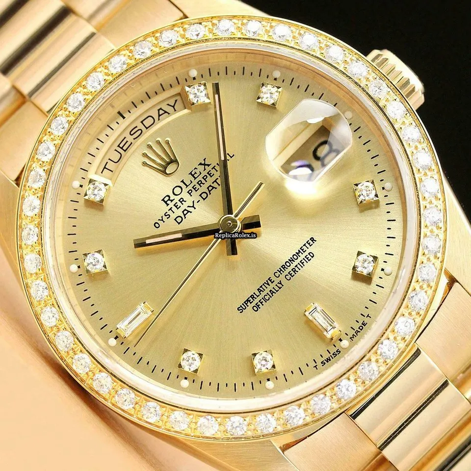 Wonderful Fake Rolex Day-date 36 18238 Caliber 3155 Automatic Movement 36mm Yellow Gold Case Mens/unisex Watch