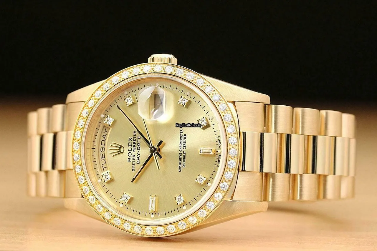 Wonderful Fake Rolex Day-date 36 18238 Caliber 3155 Automatic Movement 36mm Yellow Gold Case Mens/unisex Watch - Image 2
