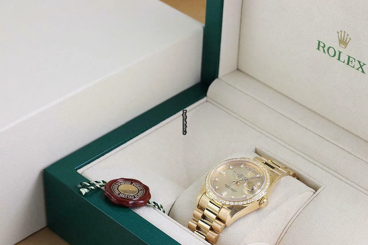 Wonderful Fake Rolex Day-date 36 18238 Caliber 3155 Automatic Movement 36mm Yellow Gold Case Mens/unisex Watch - Image 6