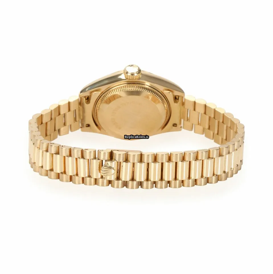 Incredible Replica Rolex Datejust 69238 Automatic Movement 26mm Yellow Gold Case Womens Watch - Image 4