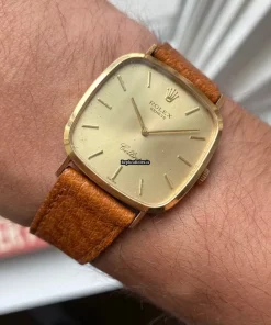 Luxury Fake Rolex Cellini Caliber 1601 Manual Winding Movement Yellow Gold Case Mens/unisex Watch