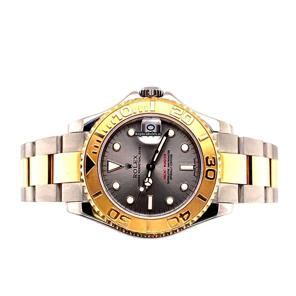 Amazing Fake Rolex Yacht-master 168623 Caliber 2235 Automatic Movement 35mm Gold/steel Case Mens/unisex Watch - Image 2
