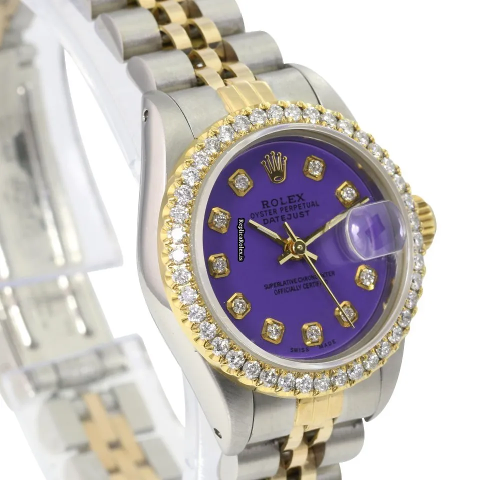 Perfect Fakes Rolex Lady-datejust 69173 Caliber 2135 Automatic Movement 26mm Gold/steel Case Womens Watch - Image 5