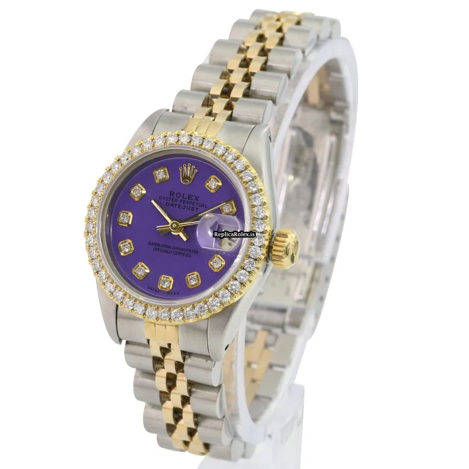 Perfect Fakes Rolex Lady-datejust 69173 Caliber 2135 Automatic Movement 26mm Gold/steel Case Womens Watch - Image 6