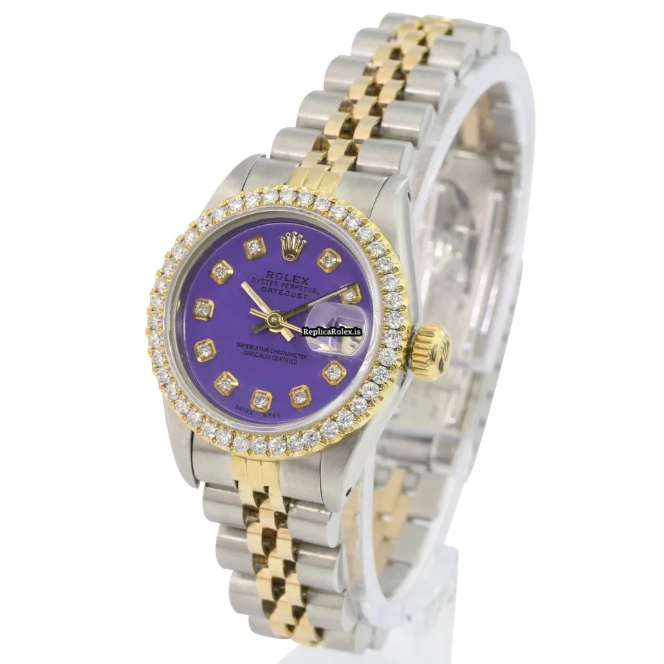 Perfect Fakes Rolex Lady-datejust 69173 Caliber 2135 Automatic Movement 26mm Gold/steel Case Womens Watch - Image 7